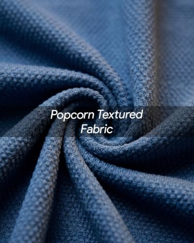 Image of Nobero Textured Popcorn Shirt for Men | Cotton Shirts for Men in 280 GSM Popcorn Knit | Stand Collar | Regular Fit | Full Sleeve