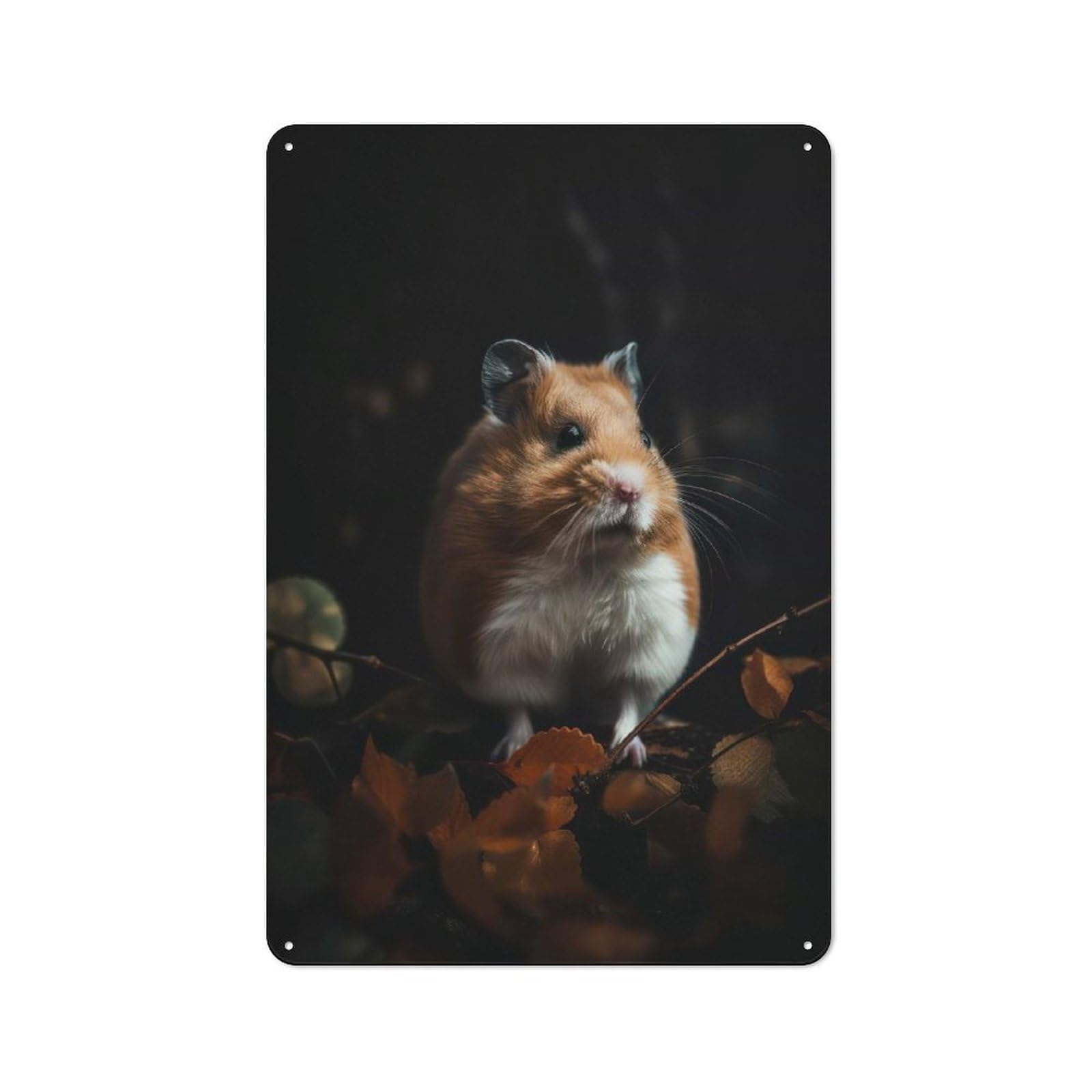 Junmoney Charming Hamster 30X20cm Rustic Tin Sign With For Garage Or Workshop, For Vintage Wall Decor Fans, For Kitchen And Home Bar Decor