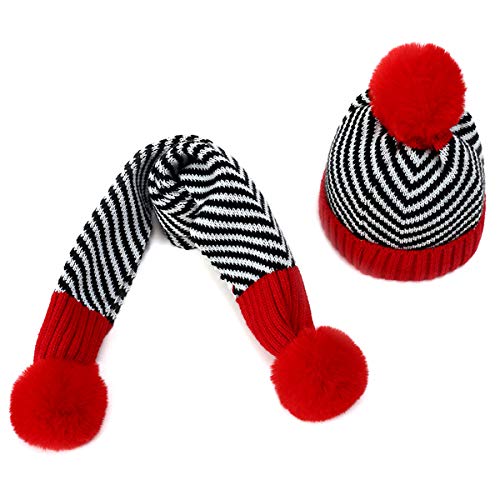 SOONHUA Bebé punto sombrero bufanda rayas frío tiempo fijado para niño bebé amarillo 2pcs/set Cover