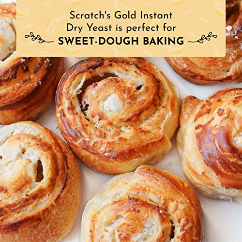 Image of Scratch Gold Yeast - Instant Dry Yeast for a Rapid Rise - Add Straight to Dry Mix - Perfect for Making Bread, Bread Machines, Pizza Dough, Crusts & More - (Gold 8oz) (1 Packet)