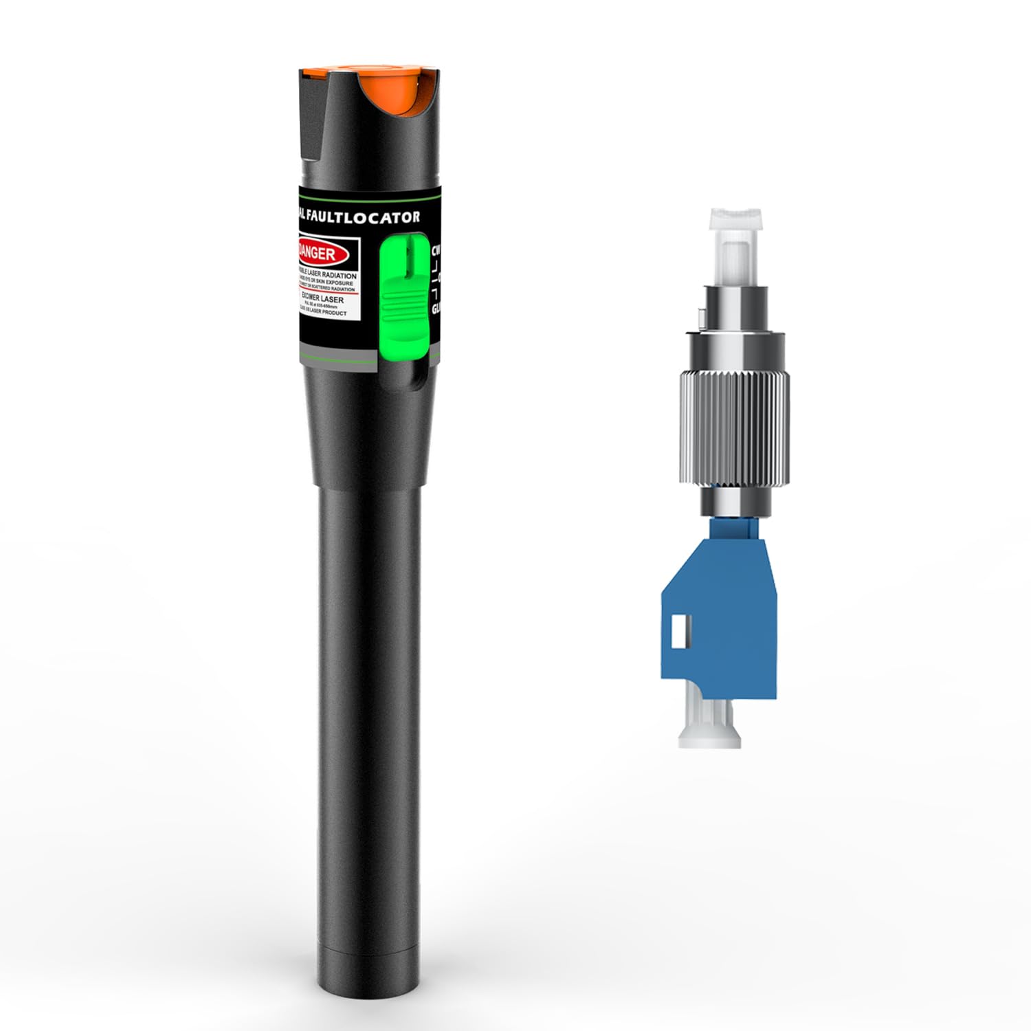 Visual Fault Locator 30KM, Fibre Optic Tester with FC Male to LC Female Adapter, VFL Fiber Light Pen for Single Mode 9/125μm, LC/FC/SC/ST Cable Testing, Fibre Network Maintenance Toolkit