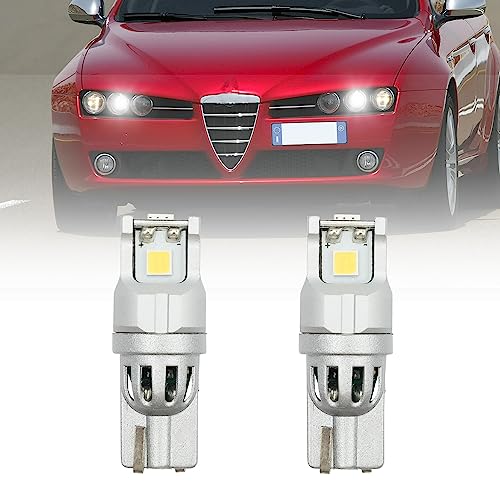 NSLUMO Ampoules LED T10 W5W Pour ALFA RO.MEO 159 BRERA SPIDER 145 146 - Feux de Position 3 LED 6000K Sans Erreur