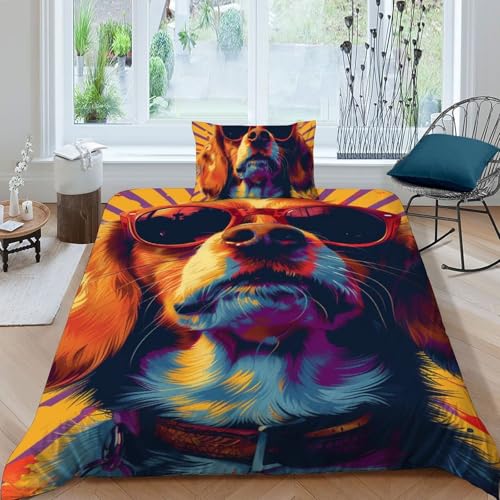 Housse de couette enfant à fermeture éclair Hound pour lit simple - 3