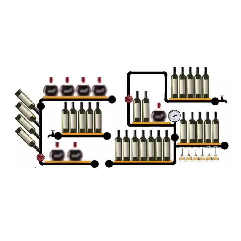 Botellero Enfriador de Vino de Estilo Industrial, Estante for Vino, mayordomo de Agua de Hierro, Estante Decorativo de Pared Creativo Portabotellas de Vino