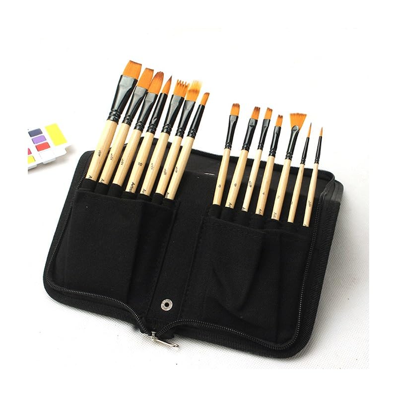 Ensemble De 14 Pinceaux À Gouache en Nylon, Idéal pour Les Artistes Et Les Étudiants en Acrylique.(D-24,5 * 28Cm)