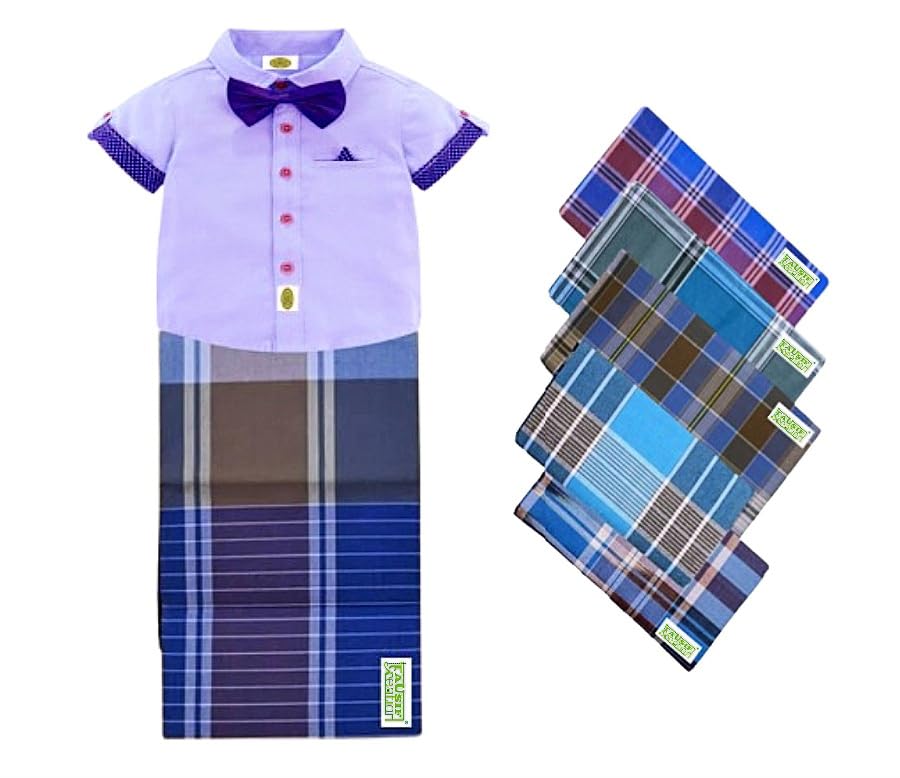 Tausif Creation® New Traditional Multicolor 100% Cotton 'KIDS LUNGI' With Rich Colors, Softness, Comfort And Ready To Wear...