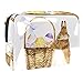 Kosmetyczka dla kobiet zajączek wielkanocny z koszykiem na jajka podróżne torby na przybory toaletowe duże PCW poręczne etui organizer z zamkiem błyskawicznym