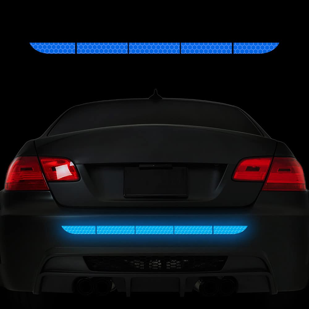 Adesivi Trk 10 Strisce Adesive Riflettenti Per Auto - Per Paraurti Posteriore, Bagagliaio, Avviso Di Sicurezza Notturna Adesivi Carbon Fibre