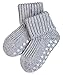 FALKE Babys Hausschuh-Socken Catspads Cotton, Baumwolle, 1 Paar, Grau (Light Grey 3400), 80-92