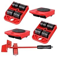 Möbel-Transportroller-Set 5-teilig Möbel-Gleitroller 4 Möbelroller & 1 Lastenheber Anti-Rutsch-Beschichtung, Je 150 kg Tragkraft Zum mühelosen Verschieben von Möbeln Umzugshelfer