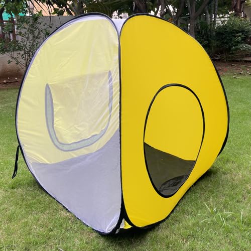 Image of Play House Foldable One Side Round Tent House for Kids Lightweight and Portable |Foldable Tent House for Kids Activity Indoor Outdoor |Play Tent House for Multi Purpose| Play Tent House (Yellow-2)
