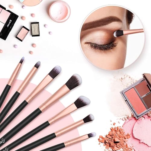 Pinselset Makeup Rosa Gold, Professionelle Make Up Pinsel Set mit Gesichtspinsel, Schminkpinsel Set mit Lidschattenpinsel Augenpinsel