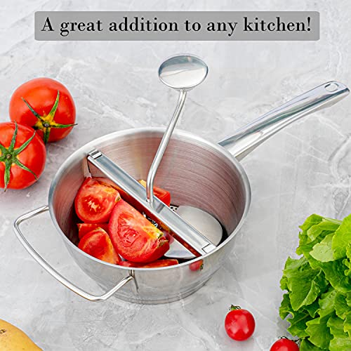 Alwaysu Food Mill 18/10 Stainless Steel Fruit Vegetables Grinder Large 2 Quart Capacity 4 Milling Discs Dishwasher Safe #TOP1