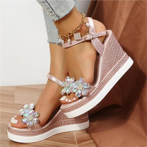 Women Summer Wedge Heel Sandals Platform Sandals Strap Open Toe Chunky Bottom Casual Shoes4