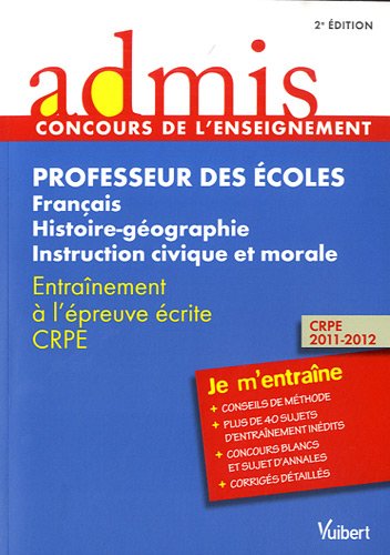 Concours Professeur des écoles - Français, histoire-géographie, instruction civique et morale - Admis - Je m'entraîne