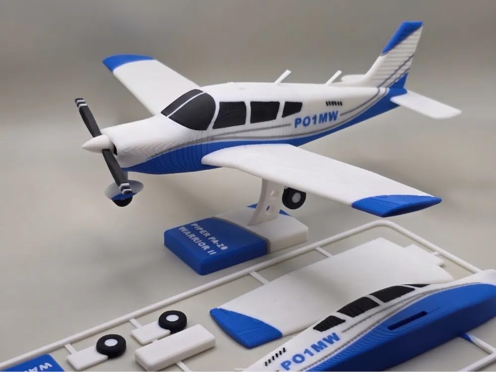 Single Engine Propeller Airplane Model Toy Building Kit Educational Aircraft Assembly Set for Kids Collectors Aviation Display Model Blue White-image-40