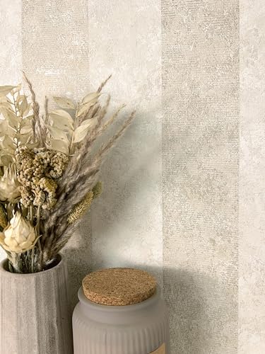Newroom carta da parati TNT beige righe effetto cemento...