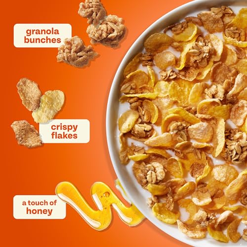Image of Honey Bunches of Oats Honey Roasted Breakfast Cereal with Oats and Granola Clusters, Low Fat made with Whole Grain Cereal, 12 oz Box.