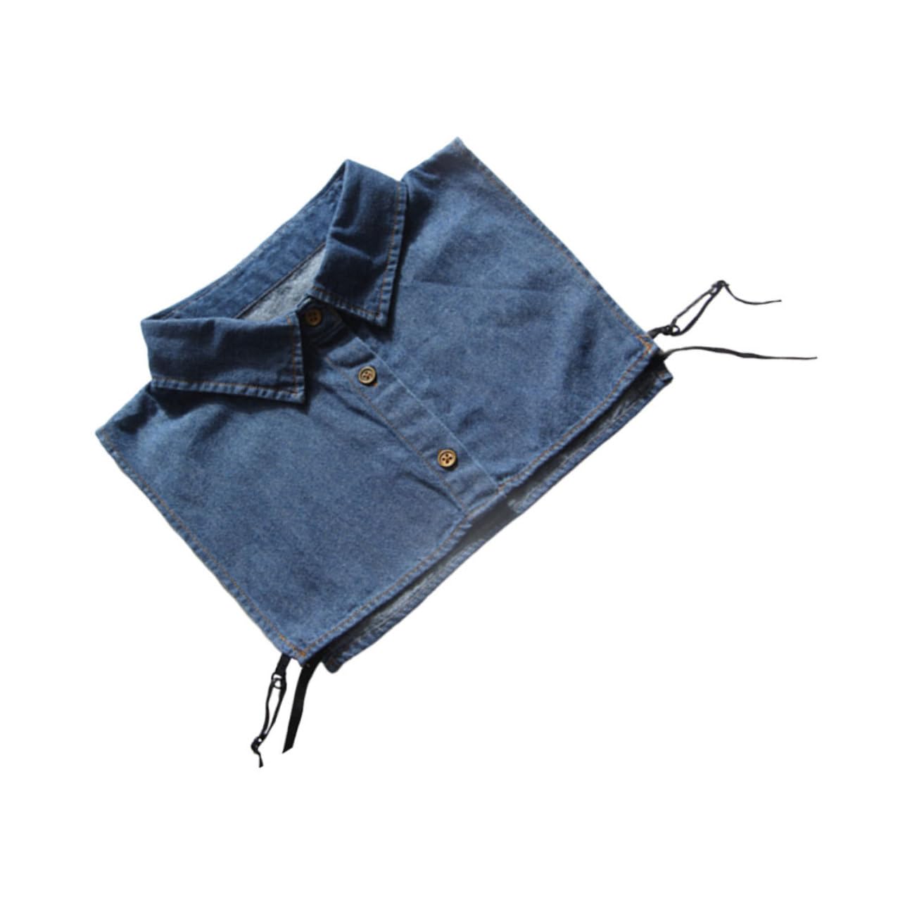 SHERCHPRY 2pcs Matched Cotton Denim Shirt Detachable Collar Solid Fake Collar for Men and Women Versatile Wardrobe Accessory