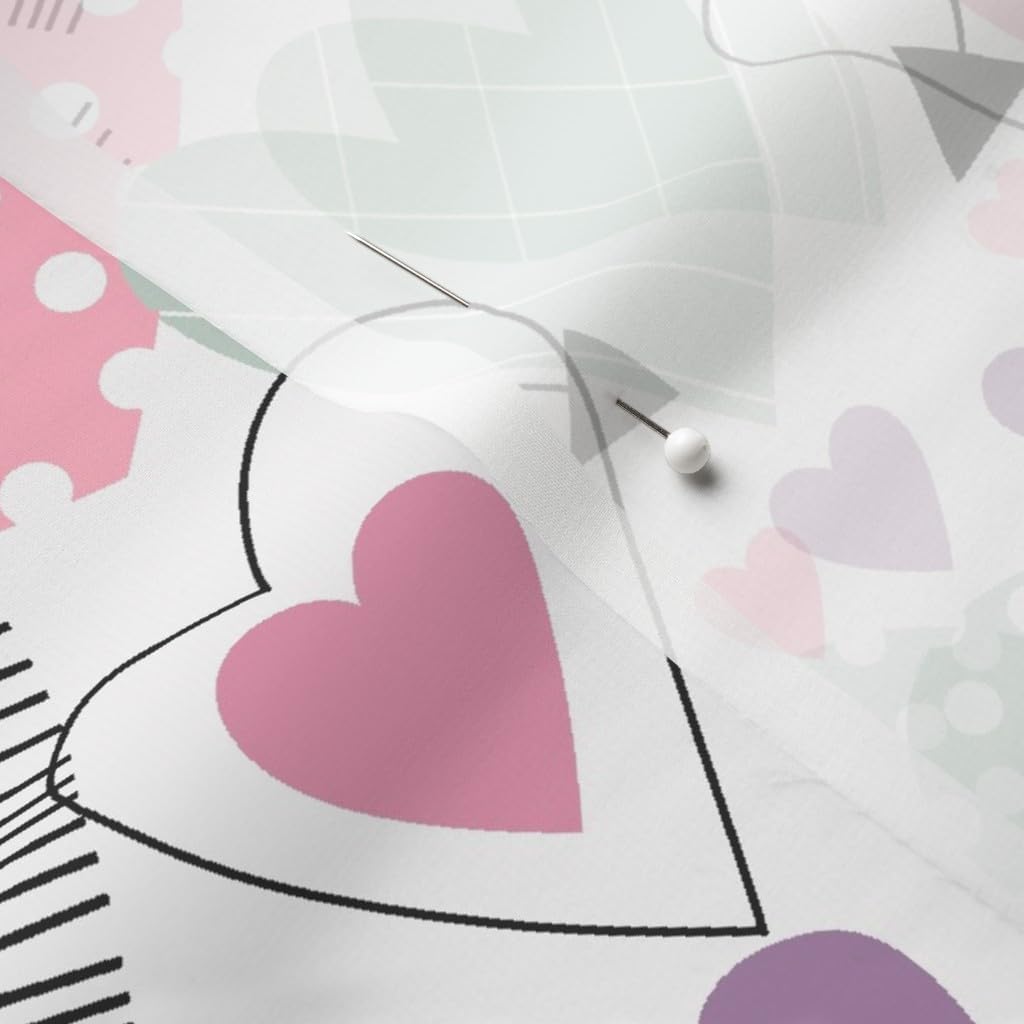 Spoonflower Fabric - Love Valentines Day Hearts Arrows Fun Girls Room Pastels Pastel Printed on Chiffon Fabric by The Yard - Sewing Fashion Apparel Dresses Home Decor