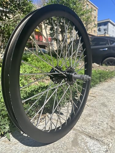 AUTES 20 inch Bicycle Wheel Double Wall Aluminum 20\" Rim,Disc Brake,520g Rear Heavy Duty Wheel 10G 36 Spokes for MTB/Road/Cruiser Bikes(Rim Size 16.5\")