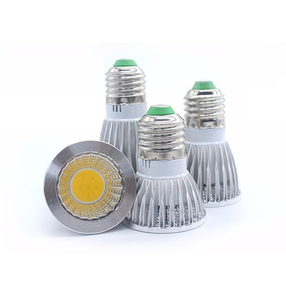 Lanshui Bombillas LED, Paquete de 10, foco LED COB AC85-265V GU10/E27 3w/5w/7w/10w, fuente de luz, foco de aluminio sin parpadeo(Blanco,E27 7w)