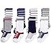 Hudson Baby Baby Knee High Socks, 8 Pack, Red/Blue Sneaker, 0-6 Months