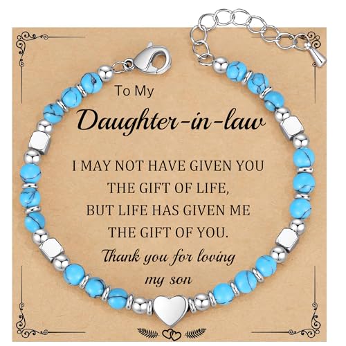 Christmas Gifts for Women, Stocking Stuffers for Teens Beaded Bracelets for Women Gifts for Mom Christmas Gift Mothers Day Gift for Grandma Daughter Bonus Mom Nature Stone Bead Bracelet Graduation Jewelry for Her 2026