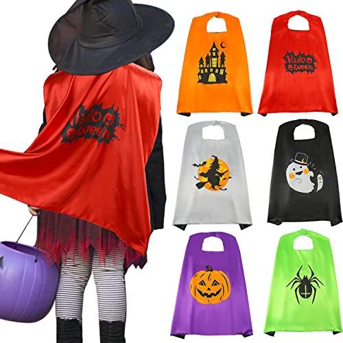 3 otters Halloween Costumes for Kids, 6 Pieces Halloween Child Cloak Halloween Costumes Custom Kid's Cape Halloween Witch Costume Cosplay