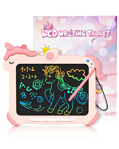 KOKODI Einhorn Spielzeug Kinder Mädchen Geschenk - LCD Schreibtafel Kinder Bunte Zeichentafel für Mädchen 3 4 5 6 78 Jahre alt