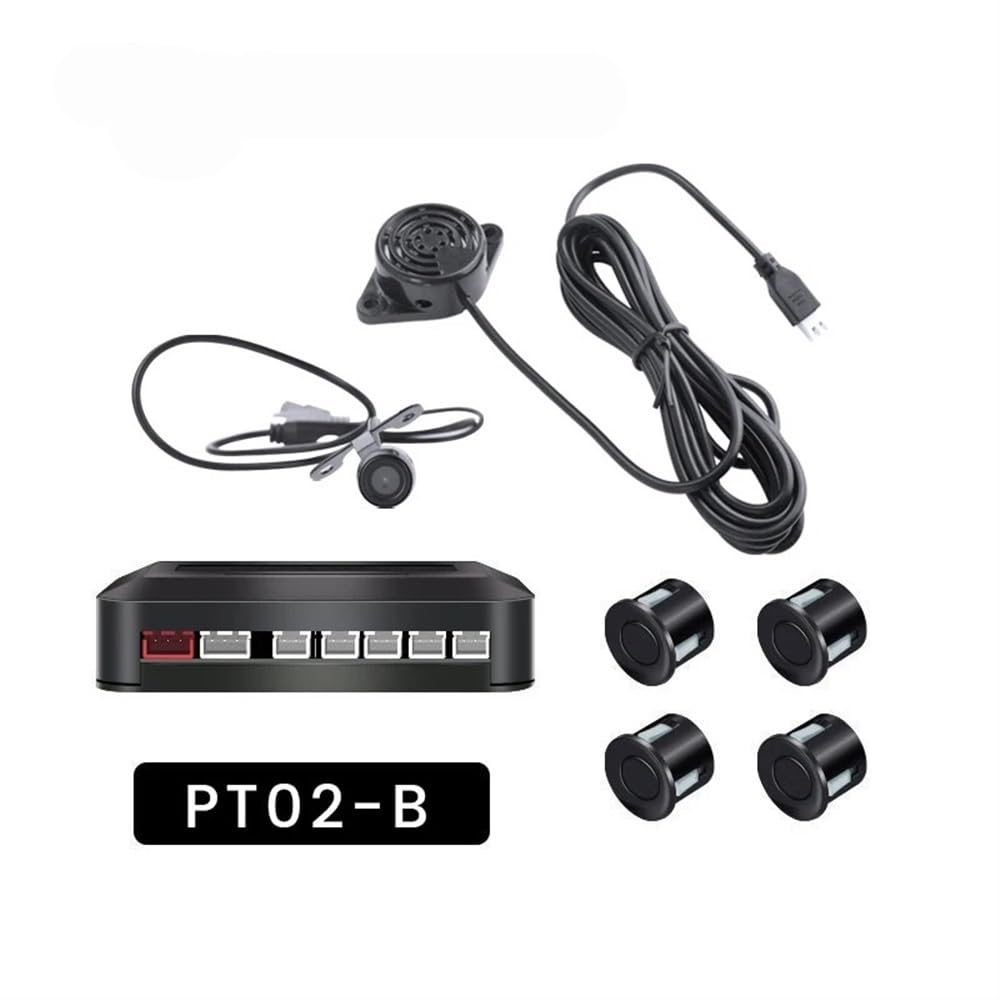 Kit sensori parcheggio 4 Sensori Cicalino 12V Kit Sensore Parcheggio Universale per Auto Rilevamento della Distanza per Indicatore Avviso Radar Retromarcia e Backup