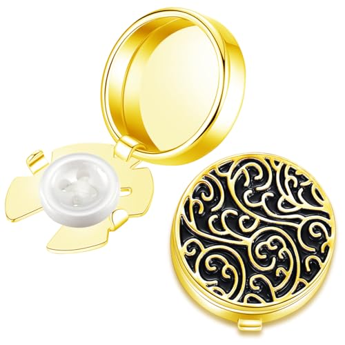 Mancuernas HONEY BEAR con patrón retro tallado, botón para camisa miniatura 3