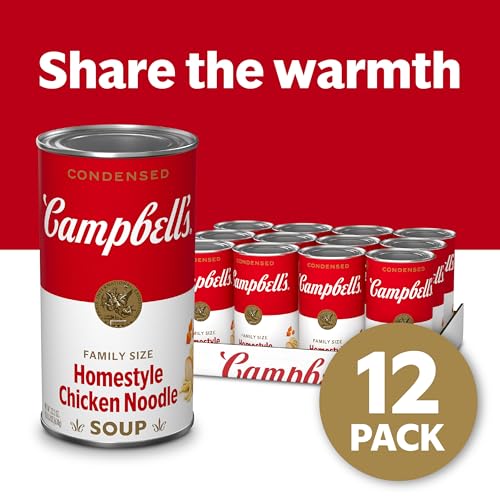 Image of Campbell's Condensed Homestyle Chicken Noodle Soup, 22.2 oz Family Size Can (12 Pack)