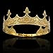 TOBATOBA Gold King Crown for Men - Medieval Renaissance Costume Accessory for Prince Crown Birthday, Prom, Halloween, Cosplay