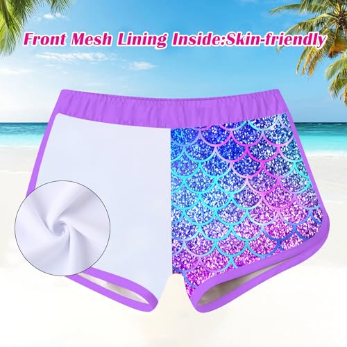 Image of TUONROAD Girls 2 Pieces Rash Guard Swimsuit Long Sleeve Tankini for 4-10 Years