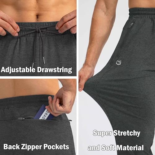 Image of G Gradual Men's Sweatpants with Zipper Pockets Tapered Joggers for Men Athletic Pants for Workout, Jogging, Running