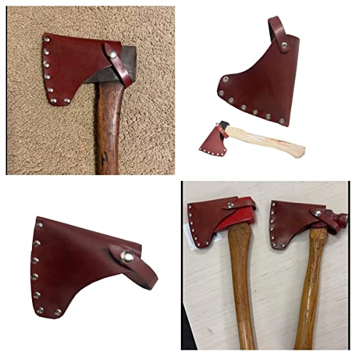 Hatchet Sheath, Leather Axe Sheath, Hatchet Cover Axe Protector Case Cover Camping Accessories, Leather Hatchet Axe Head Sheath Holster - Thumbnail 4