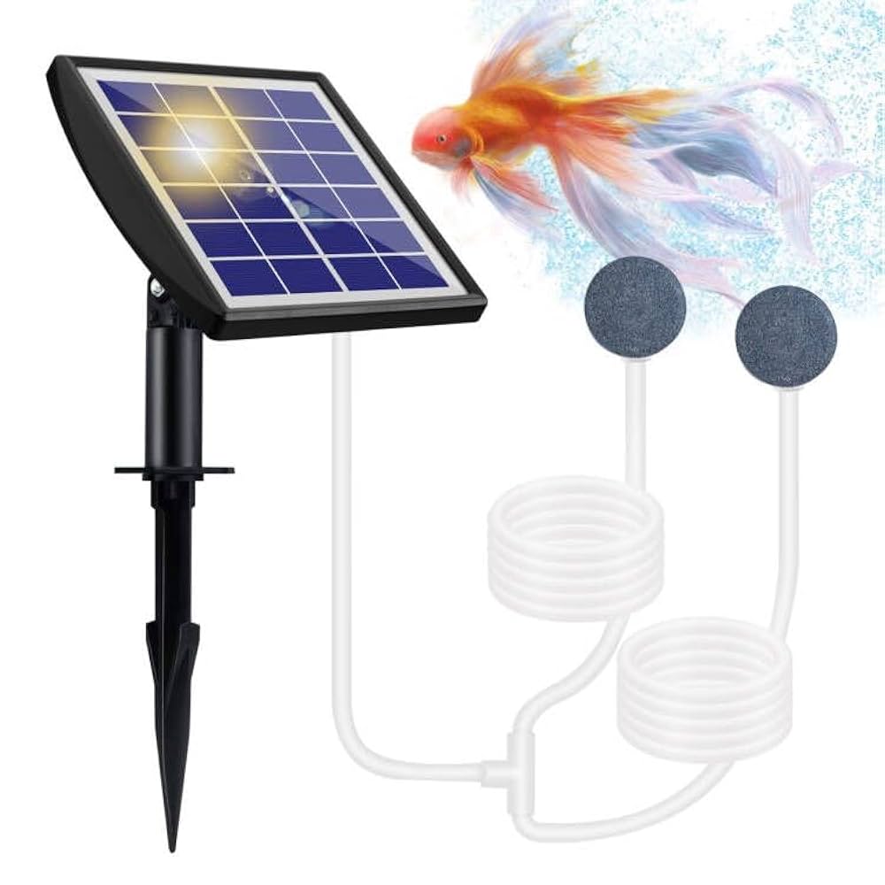 Amazon.co.jp: HCGNOXY エアーポンプソーラー 水槽用エアポンプ