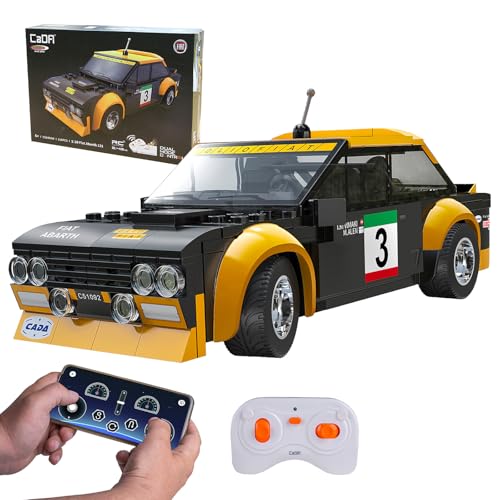 JAMARA 402859 CADA Fiat Abarth 131 1:20 2,4 GHz Bricks, Voiture Jouet, Voiture de Course de Sport pour Enfants à partir de 6 Ans, télécommandée, kit de Briques de Serrage, idée Cadeau pour Enfants
