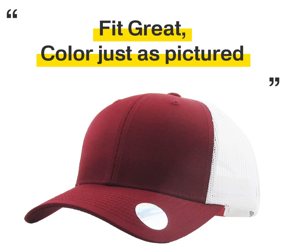 Image of Classic 6 Panel Cotton Twill Mesh Trucker Cap Hat Adjustable Snapback Hat