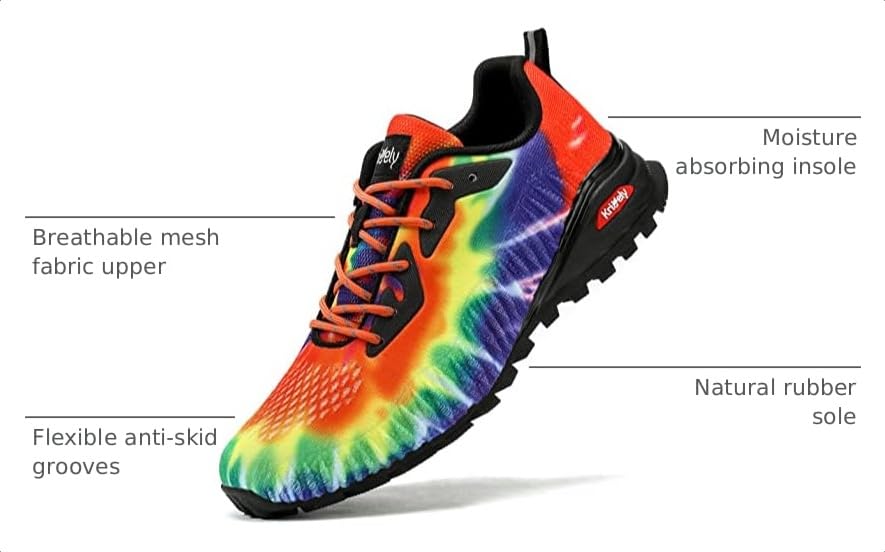 Image of ikunka Men's Fashion Sneakers Lightweight Breathable Walking Shoes Tennis Cross Training Shoe Non Slip Trail Running Shoes