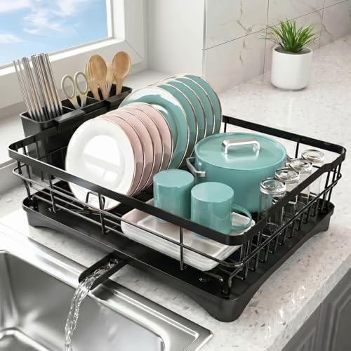 SR Utensils Drying Rack|Dish Drying Rack with Drainer Tray|Bartan...