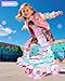Sportneer Kids Roller Skates with Protective Gear Set, 4 Size Adjustable Girls Roller Skates with 8 Flash LED Wheels, Safe & Fun Skates for Toddlers Ages 3-12 Indoor Outdoor Use