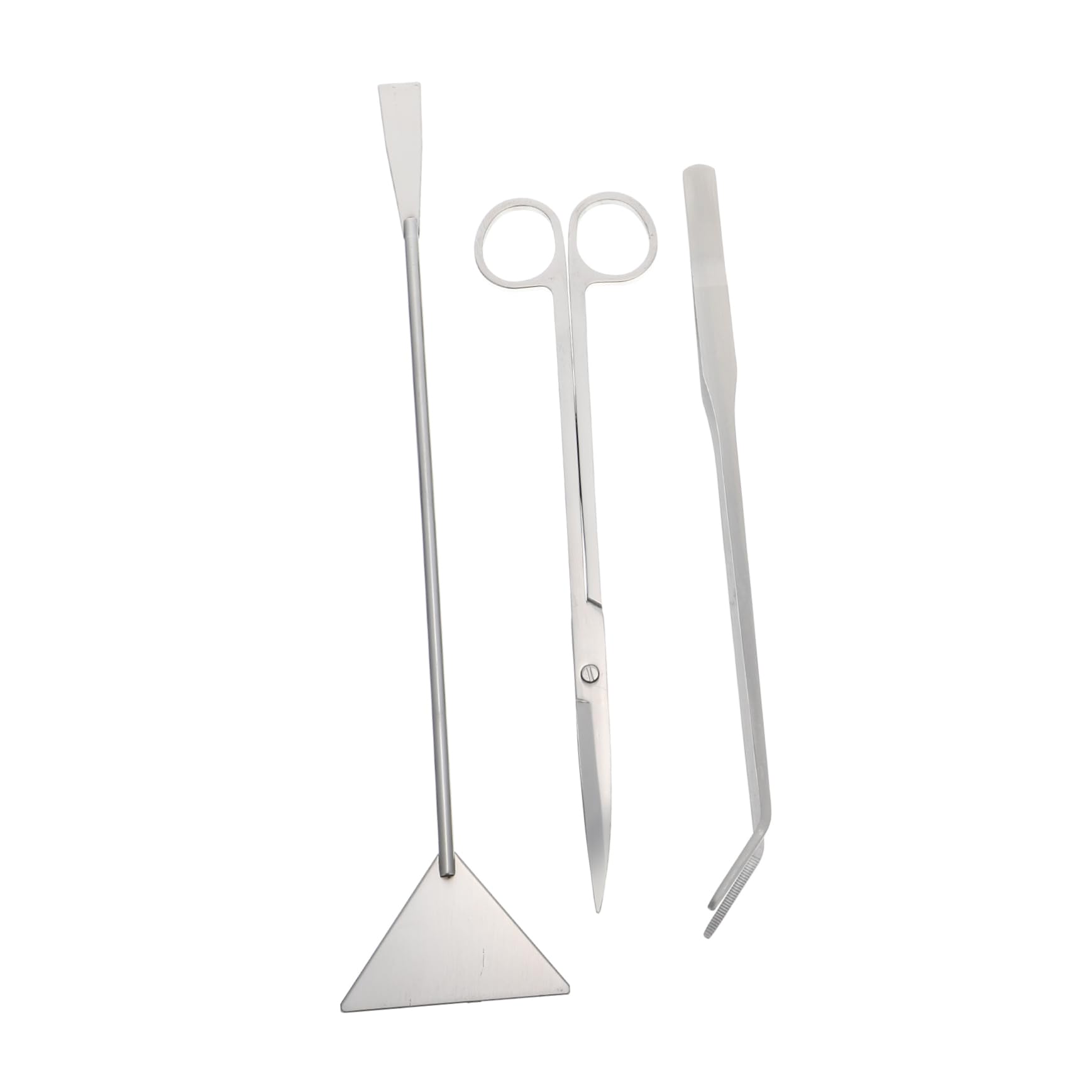 Parliky -in-one Aquarium Cleaning Tools Set of Stainless Tweezer Scissors Portable Shovel and Long Scraper for Efficient Plant Trimming