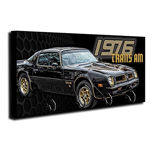 Brotherhood 1976 Compatible with Trans Am Black Gold Design Key Holder Organizer Wall Mount Rack for Holders The Home Keys Ring Decorative Hangers Decor Hook Hanger