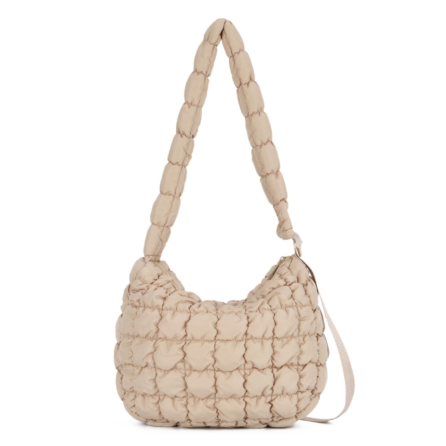 Oweisong Women Puffer Tote Bag Puffy Quilted Handbag Tote Lightweight Carryall Bag Large Hobo Crossbody Bag