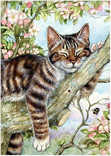Snowplanet YNC Diamond Painting Cat- Full Drill Diamond Art,5d Diamond Painting Kits, Round Rhinestone, Diamond dots- Fun Gifts for Adults & Children, Craftwork for Indoor Décor -YNC003