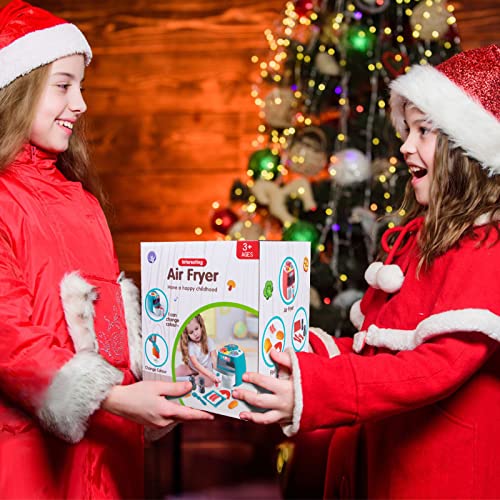 Air Fryer Toy for Kids, Kitchen Appliances Toys with Music Little Chef Pretent Play Grill Playset, Color Changing Play Foods, Toddler Learning Toys, Ages 2+