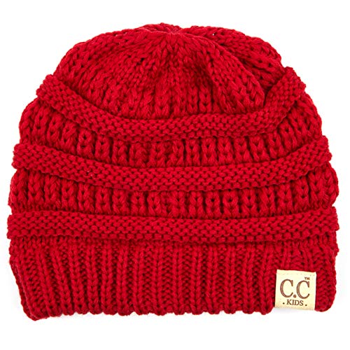 Image of C.C Hatsandscarf Kids Beanie Ages 2-5 Warm Chunky Thick Stretchy Knit Slouch Beanie Skull Hats (YJ-847-KIDS)
