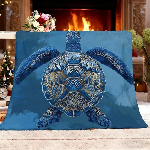 Manta Franela Polar para Sofá y Individual/Doble 140x180 cm Estampados De Animales Marinos Ligera y Multiusos, Mantas Cama Térmica Antipilling Azul para Dormitorio Sofá Viajar Toda Estación
